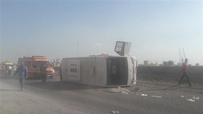 الصحة: ارتفاع اعداد المصابين لـ 21 فى انقلاب اتوبيس جنوب السويس