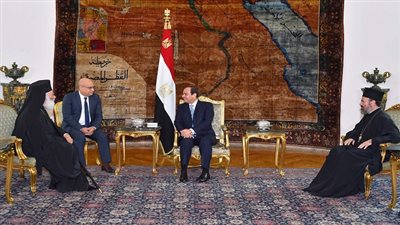 السيسي يستقبل بطريرك الروم الارثوذوكس بالاسكندرية وسائر أفريقيا
