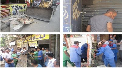 إزالة 17 كشك مخالف بدون ترخيص بنطاق حى الوايلى