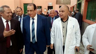 وكيل وزارة الصحة في استقبال محافظ الدقهلية لافتتاح مبني الاشعة بمستشفي نبروه المركزي