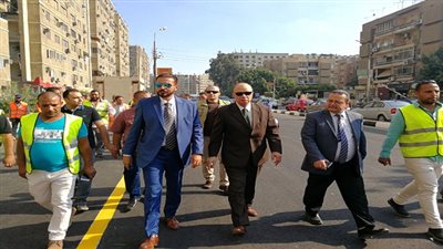 محافظ القاهرة يتفقد أعمال تطوير محور شارع النصر بالنزهة
