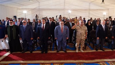 بالصور.. وزير التعليم العالى وكامل الوزير وحسن راتب وعلى جمعة واحمد الزند فى احتفالية وضع حجر الاساس لجامعة العاصمة الدولية 