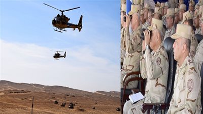 وزير الدفاع يشهد المرحلة الرئيسية للمشروع التكتيكى بالذخيرة الحية بدر 2017