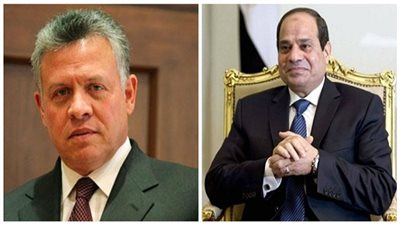 السيسي وعاهل الأردن يتفقان على الاستمرار بالتشاور المكثف بين الجانبين