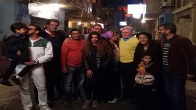 حسين فهمي يتابع تصوير مسلسل 