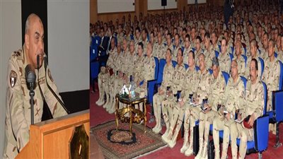 وزير الدفاع يلتقى أعضاء هيئة التدريس وطلبة كلية الضباط الإحتياط