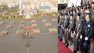 وزير الدفاع يشهد الإحتفال بإنتهاء فترة الإعداد العسكرى لطلبة الكليات العسكرية