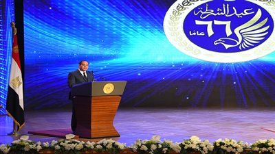 الرئيس السيسي يلقي كلمة للشعب المصري إحتفالاً بعيد الشرطة 