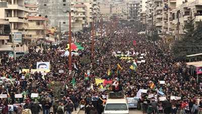 سوريا: الآلاف يتظاهرون ضد الهجوم التركي في عفرين