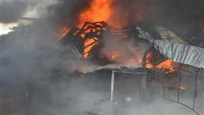 نفوق 11 رأس ماشية في حريق داخل حظيرة مواشي ببنها