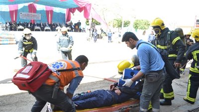 بالصور..  امن السويس يحتفل باليوم العالمي للحماية المدنية