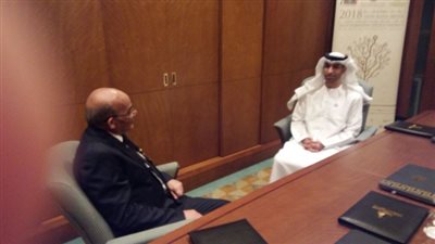 وزير الزراعة يلتقي وزير التغير المناخي الاماراتي ورئيس الهيئة العربية للاستثمار والانماء الزراعي