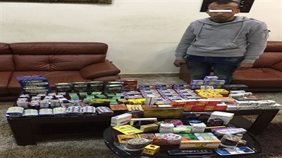 ضبط أحد الأشخاص وبحوزته 15 ألف قرص منشط مجهول المصدر 