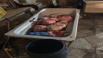 ضبط 3 طن سلع غذائية داخل مجزر غير صالحة للاستهلاك الادمى بالسلام