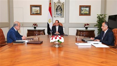 السيسي يعقد اجتماعاً مع رئيس مجلس الوزراء ومحافظ البنك المركزي