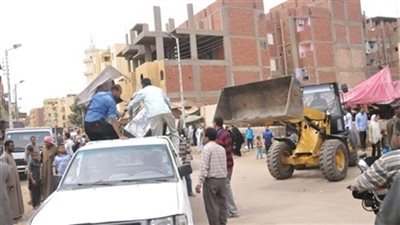 تحرير 51 محضر إشغال طريق وبناء مخالف بالمنيا