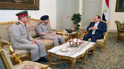 السيسي يستقبل الفريق أول صدقي صبحي، والفريق محمد زكي وزير الدفاع الجديد