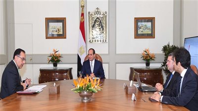 السيسي يجتمع مع رئيس الوزراء ووزير قطاع الأعمال العام