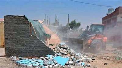 محافظة السويس تنفذ الموجة العاشرة بازالة التعديات علي أملاك الدولة