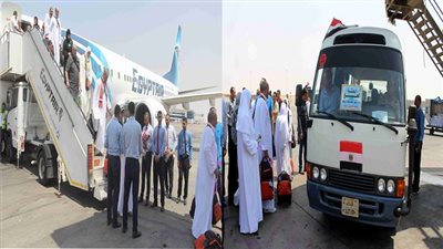 وصول بعثة الحج للقوات المسلحة إلى أرض الوطن 