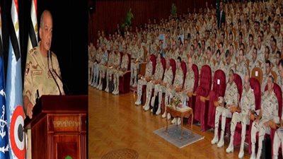 وزير الدفاع والإنتاج يلتقى مقاتلى الجيش الثالث الميدانى
