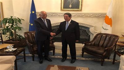 رئيس قبرص يستقبل الدكتور علي عبد العال رئيس مجلس النواب والوفد المرافق بالقصر الرئاسي بقبرص