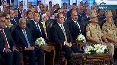 الرئيس السيسي  يفتتح مستشفى المنوفية العسكري وعدد من المشروعات الصحية والتعليمية