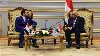 الدكتور على عبد العال رئيس مجلس النواب يلتقى محمد الحلبوسى رئيس مجلس النواب العراقى