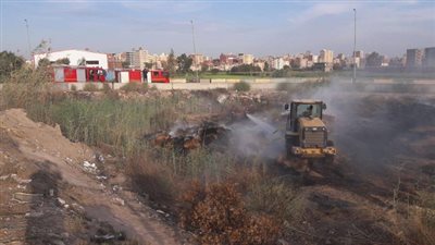البيئة: السيطرة على حريق هائل بأكوام قش الأرز بالبحيرة