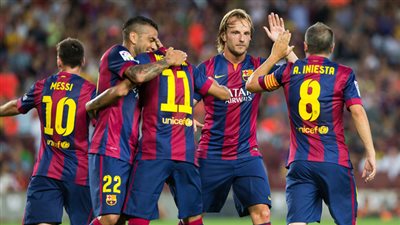 بالفيديو.. برشلونة يفوز على مالاجا بحضور نجوم الأهلي