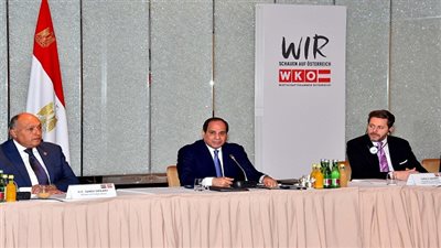 الرئيس السيسي يشارك في لقاء مع عدد من رؤساء كبرى الشركات النمساوية