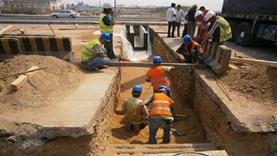 انتهاء أعمال الصرف الصحى خلف مركز شباب المعصرة