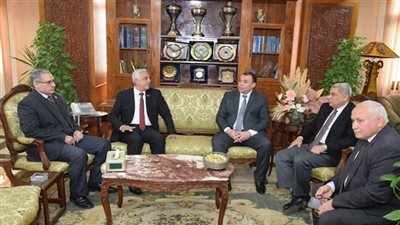 قيادات جامعة المنوفية فى زيارة لمديرية الأمن للتهنئة بعيد الشرطة