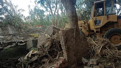 ازاله 39 حالة تعدي على الأراضي بقرى زفتى بالغربية