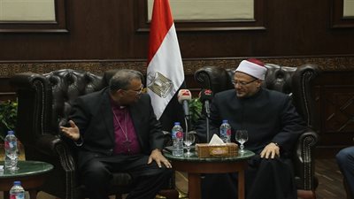 مفتي الجمهورية يستقبل رئيس الطائفة الإنجيلية ووفدًا من ممثلي الكنائس الأمريكية