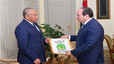 الرئيس السيسي يستقبل رئيس الاتحاد الأفريقي لكرة القدم