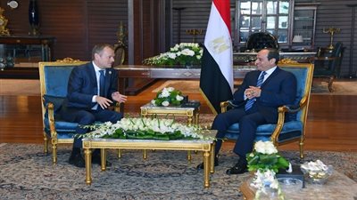 الرئيس السيسي يستقبل رئيس المجلس الأوروبي