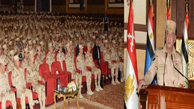 الفريق أول محمد زكى يلتقي برجال الجيش الثانى الميداني