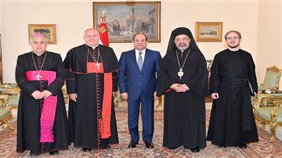الرئيس السيسي يستقبل رئيس مجمع الكنائس الشرقية بالفاتيكان