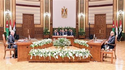 ننشر البيان الختامي المشترك  للقمة الثلاثية المصرية الأردنية العراقية