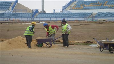 شاهد تجهيز استاد السويس بشبكة رى استعدادا لبطولة امم افريقيا