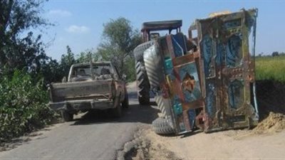 مصرع طفل وإصابة 6 آخرين فى انقلاب مقطورة جرار زراعى بالبدرشين