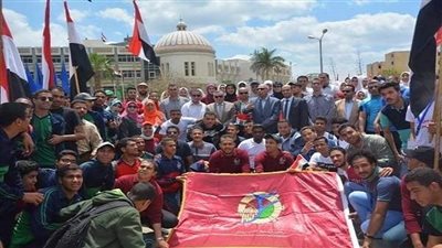 مسيرة طلابية بجامعة الفيوم 