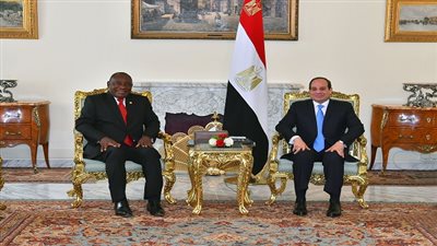 الرئيس عبد الفتاح السيسي يستقبل رئيس جنوب أفريقيا