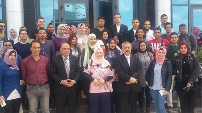 انطلاق الفوج الأول من شباب جامعة المنصورة لزيارة  شركة اثيدكو ومكتبة الاسكندرية