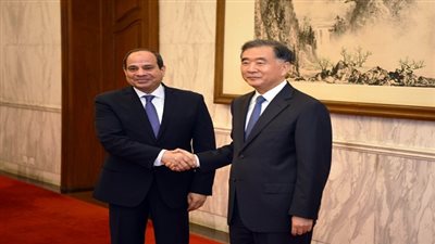 الرئيس السيسي يلتقى رئيس المجلس الوطنى للمؤتمر الاستشارى السياسى للشعب الصيني