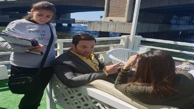 بالصور.. تامر شلتوت يتابع تصوير مسلسل 