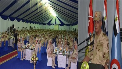 الفريق أول محمد زكى يتناول الإفطار مع مقاتلي المنطقة المركزية وقوات التدخل السريع و