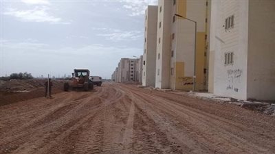 عمليات رصف مدينتى الشهداء والنهضة بالسويس