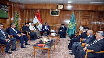 الكنيسة الأرثوذكسية وبيت العائلة يقدم التهنئه لمحافظ القليوبية بعيد الفطر المبارك